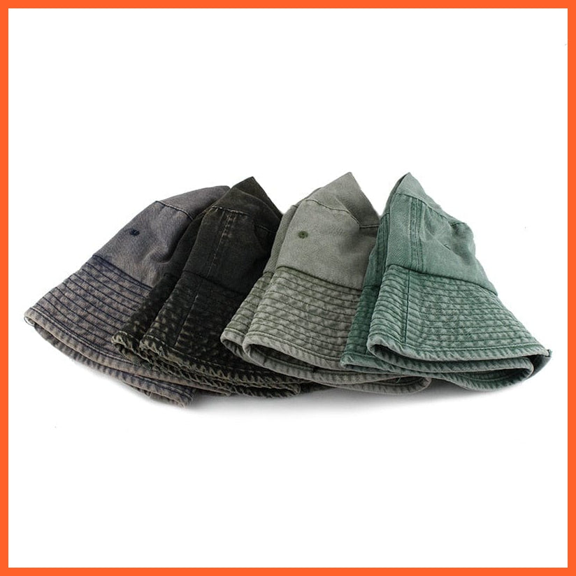 Washed Cotton Denim Sun Hat For Women | Floppy Outdoor Cap Wide Brim Beach Bucket Hats | whatagift.com.au.
