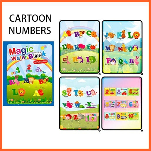 whatagift.com.au Cartoon numbers Water Color Reusable Kid Drawing Books