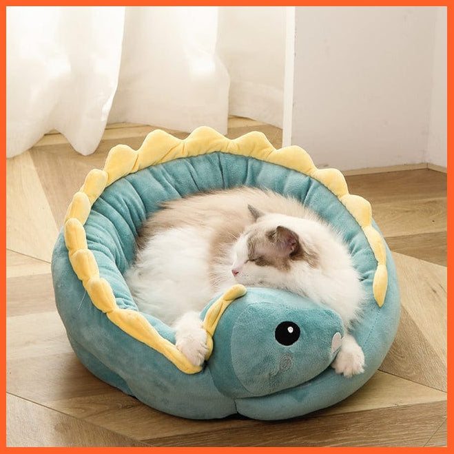 whatagift.com.au Cat Beds Dinosaur / 40x35cm Pet Cat Dog Bed House | Indoor Warm Kitten Kennel Small Dog Cute Sleeping Mats