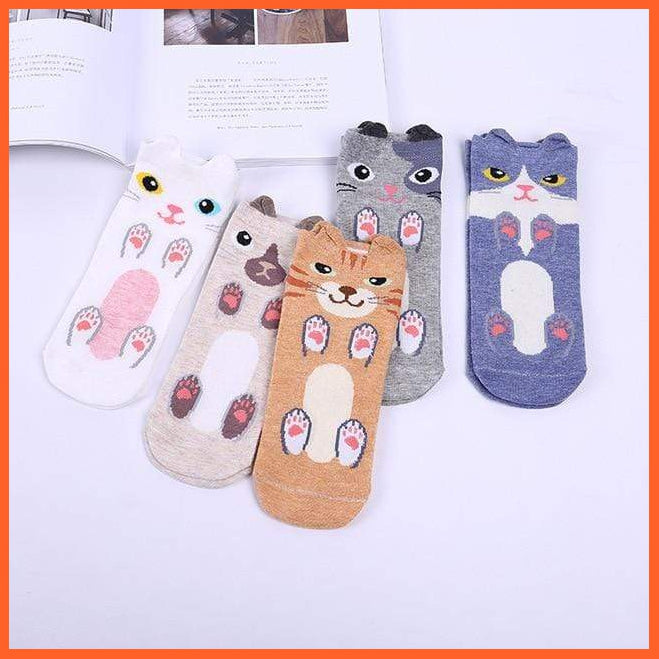 Cute Cat Socks - Ankle Socks Set Of 5 | whatagift.com.au.