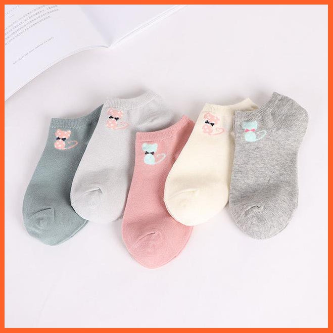 Cute Cat Socks - Ankle Socks Set Of 5 | whatagift.com.au.