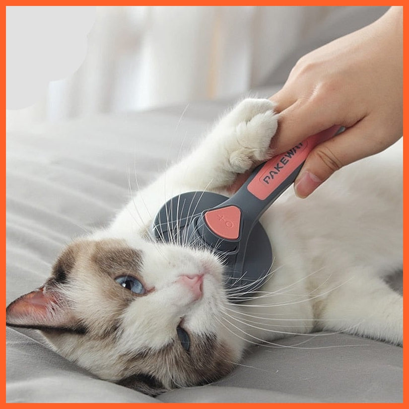 whatagift.com.au Cat Dog Tangled Hair Remover Brush | Pet Grooming Slicker Needle Comb | Removes Self Cleaning Brush