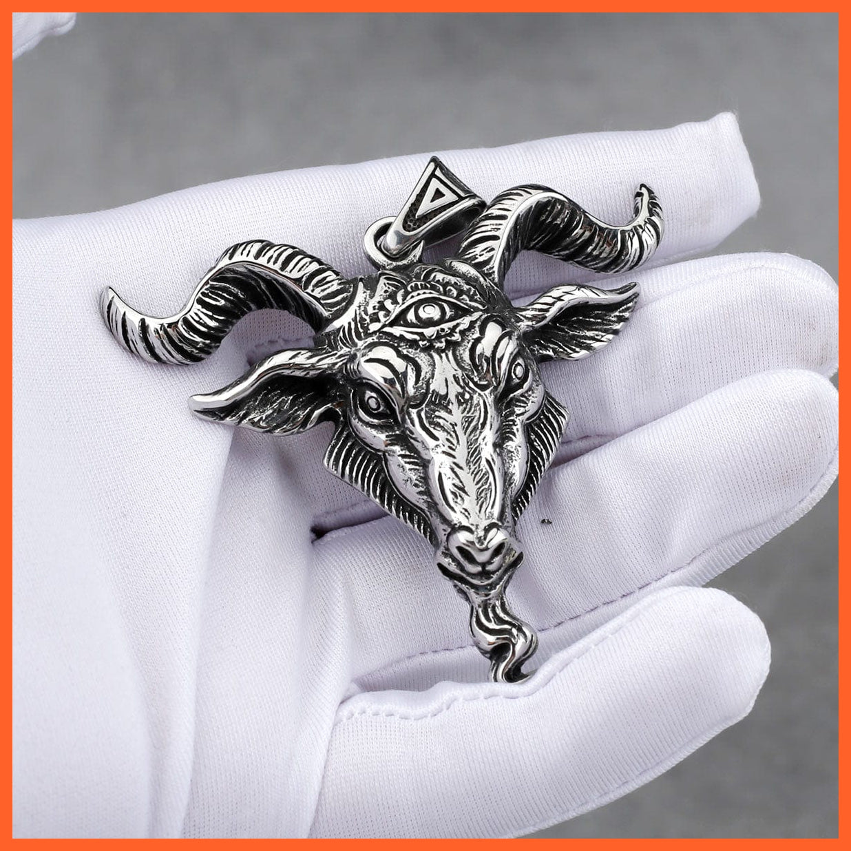 whatagift.uk chainless Stainless Steel Lucifer Satan Ram Charm Pendant Necklace