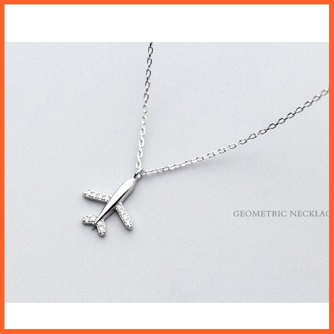 whatagift.com.au Charm Tiny Hope Plane Necklace I 925 Sterling Silver Aircraft Pendant For Women