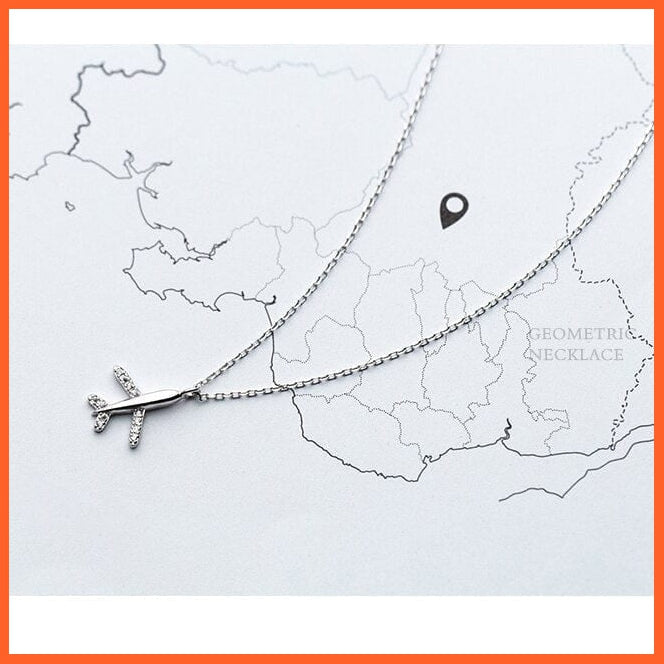 whatagift.com.au Charm Tiny Hope Plane Necklace I 925 Sterling Silver Aircraft Pendant For Women
