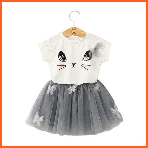 whatagift Chiffon Tutu Skirt & T-Shirt Set For Baby Girls