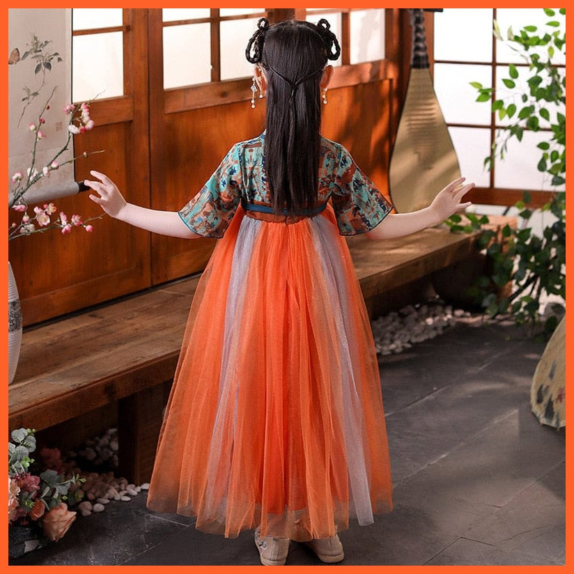 whatagift.com.au Chinese Style Dress Chinese Style Folk-custom Patchwork V-Neck Ankle-Length Dresses