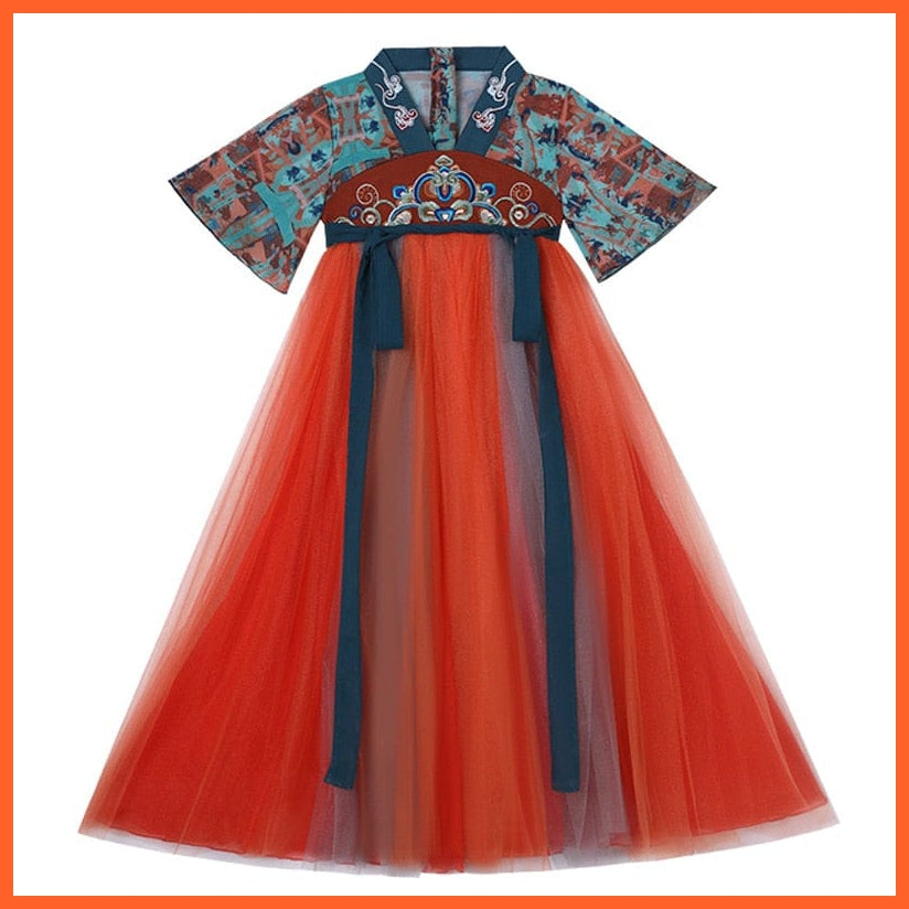 whatagift.com.au Chinese Style Dress Chinese Style Folk-custom Patchwork V-Neck Ankle-Length Dresses