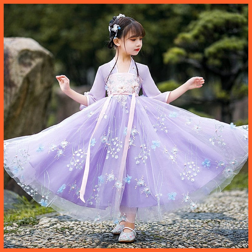 whatagift.com.au Chinese Style Dress Hanfu Tang Suit Chinese Style Chiffon Dress | V-Neck Cosplay Ancient Costume