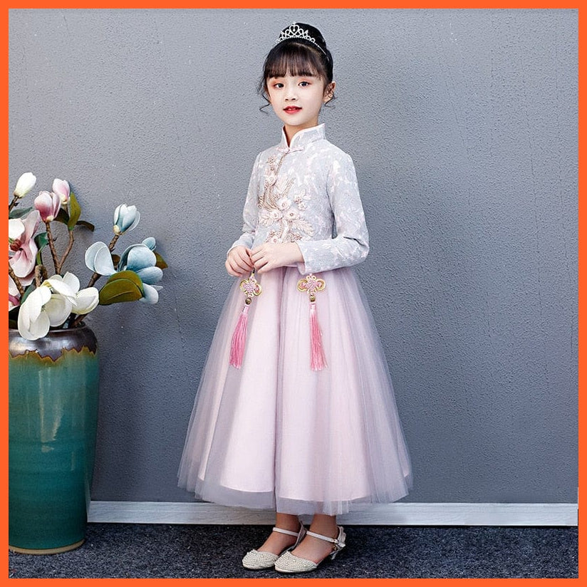 whatagift.com.au Chinese Style Dress New Chinese Style Turtleneck Embroidery Print Ancient Costume