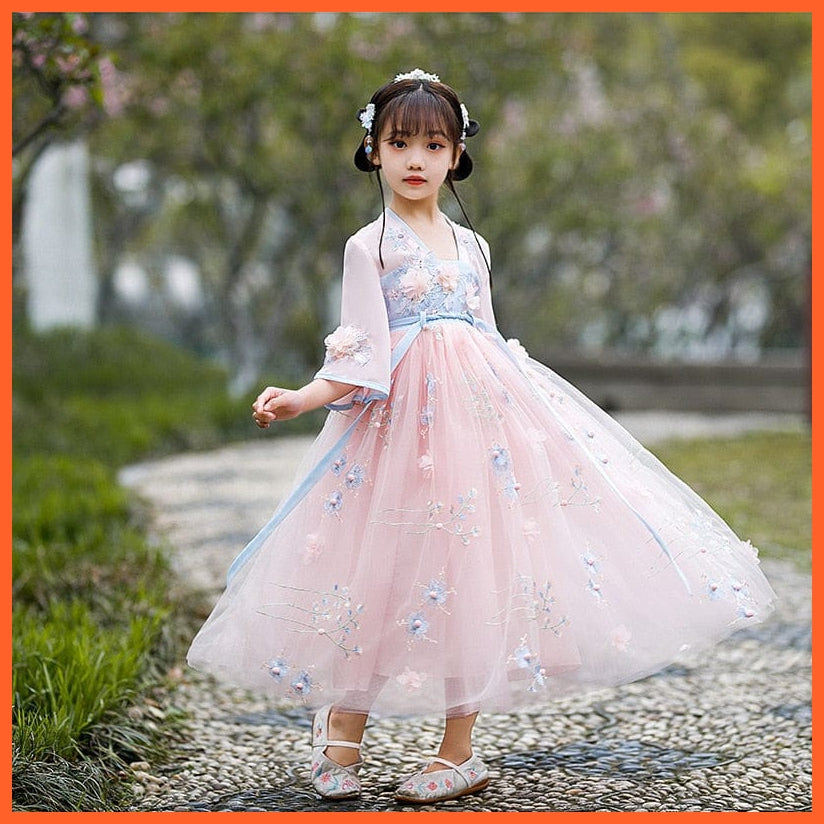 whatagift.com.au Chinese Style Dress pink / 3 Hanfu Tang Suit Chinese Style Chiffon Dress | V-Neck Cosplay Ancient Costume
