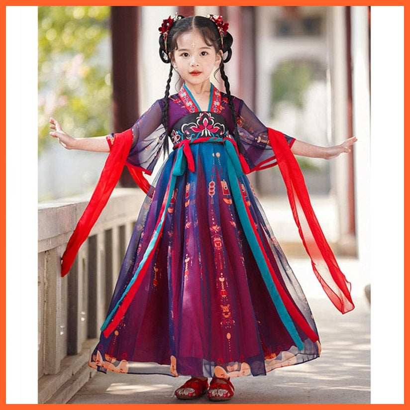 whatagift.com.au Chinese Style Dress Spring Summer Girls Hanfu Dress | New Kids Ancient Costume Fairy Tang Suit