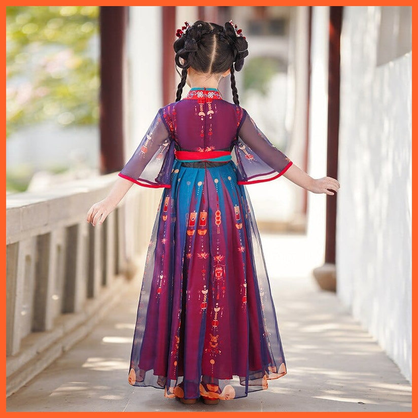 whatagift.com.au Chinese Style Dress Spring Summer Girls Hanfu Dress | New Kids Ancient Costume Fairy Tang Suit
