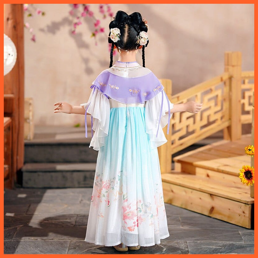 whatagift.com.au Chinese Style Dress Summer Fashion Chinese Style V-Neck Flare Sleeve Patchwork Costume