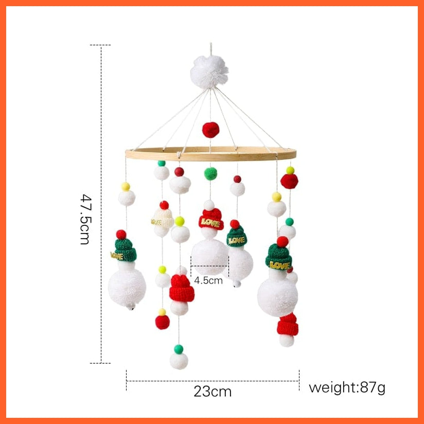 whatagift.com.au Christmas bed bell Musical Box Cloud Cotton Carousel For baby | Make Baby Rattles Crib Wooden Mobile Toy