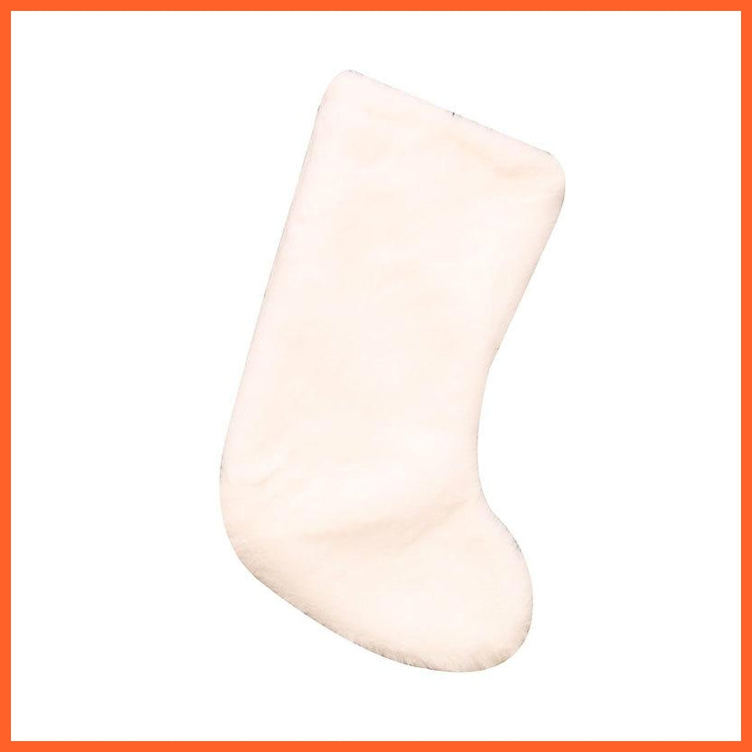 Pure White Plush Christmas Stocking | whatagift.com.au.
