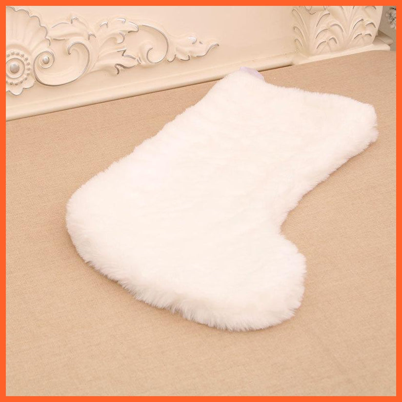 Pure White Plush Christmas Stocking | whatagift.com.au.