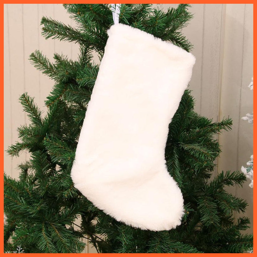 Pure White Plush Christmas Stocking | whatagift.com.au.