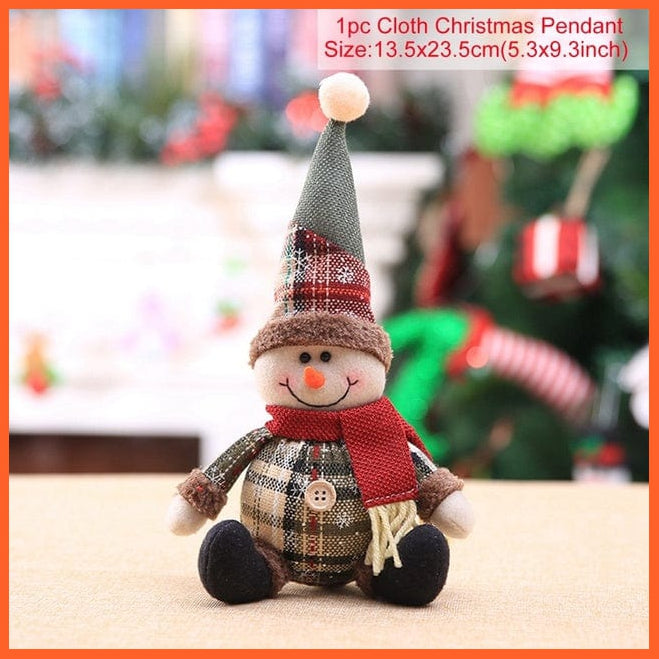 whatagift.com.au Christmas Doll 2 Merry Christmas Decorations For Home Santa Claus | Snowman Doll Christmas Ornaments