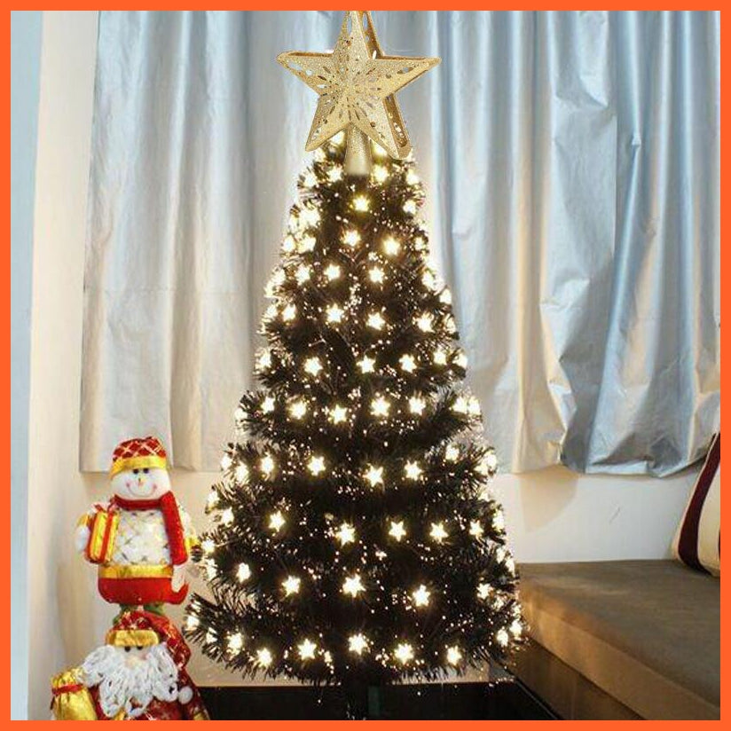 Christmas Tree Topper Star Projector | Lighted 3D Glitter Silver Snow Tree Toppers | Snowflake Projector New Year Home Decoration | whatagift.com.au.