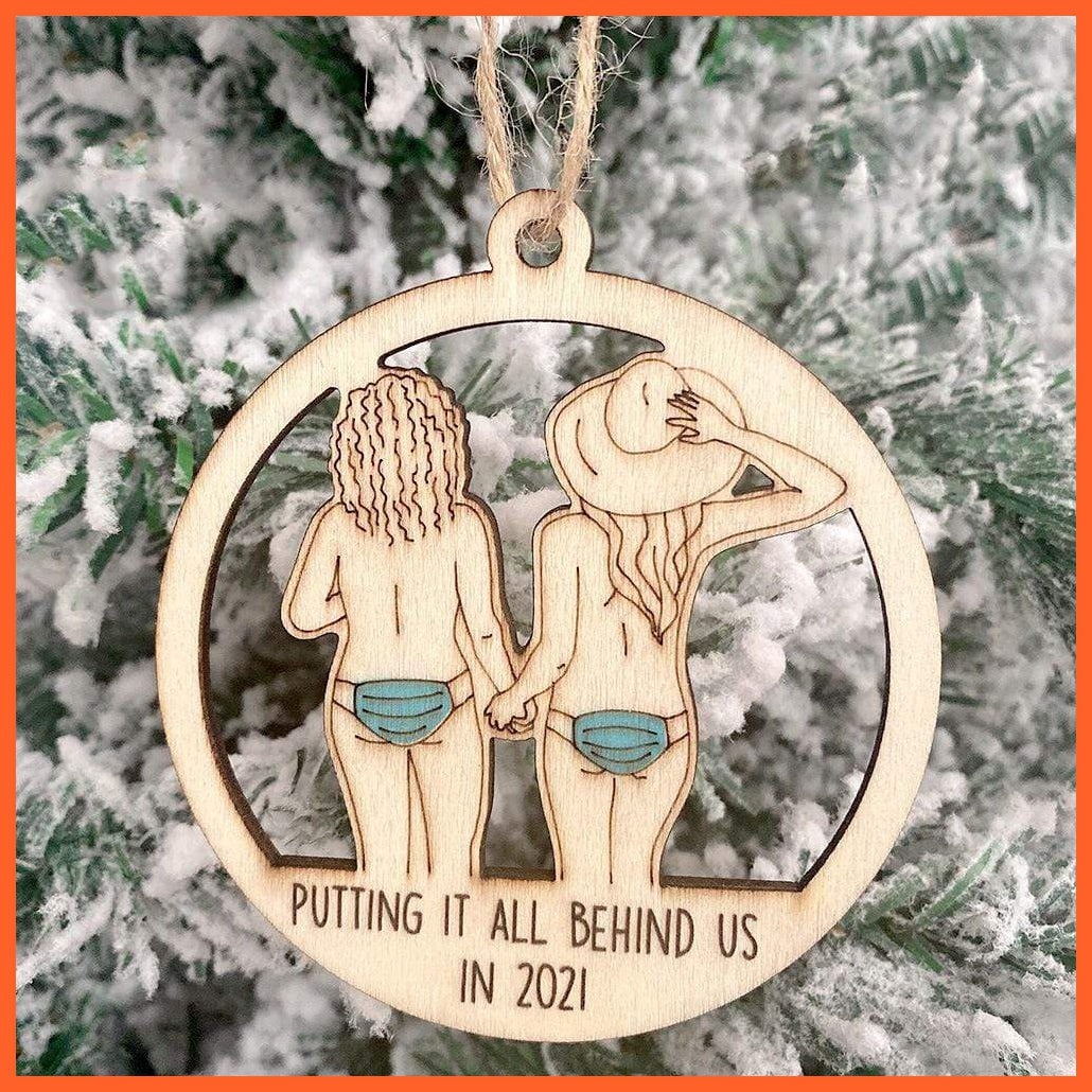 Christmas Decoration Wooden Hollowed-Out Lovers Snowman | whatagift.com.au.