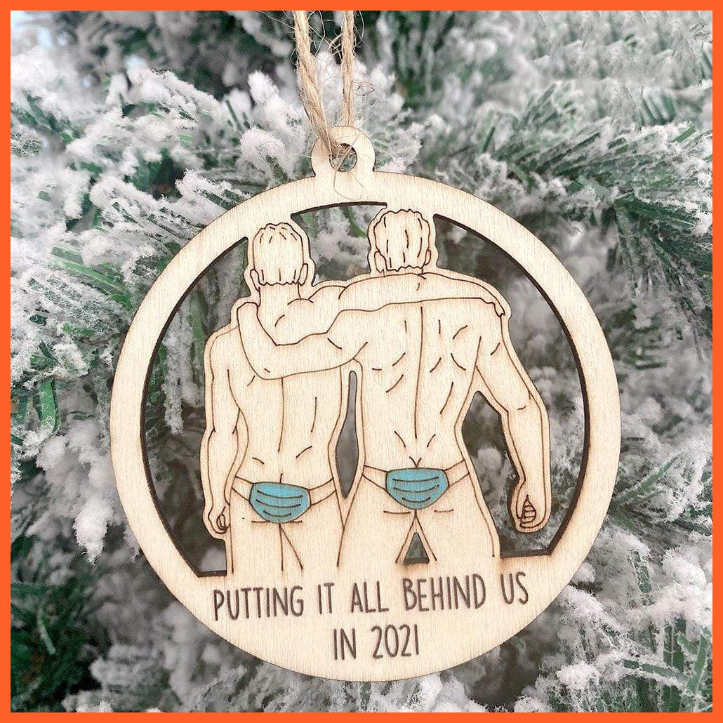 Christmas Decoration Wooden Hollowed-Out Lovers Snowman | whatagift.com.au.