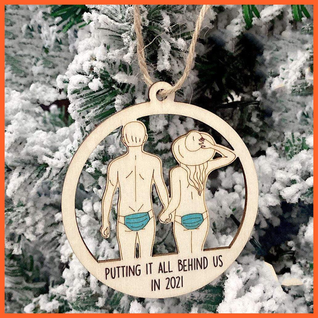 Christmas Decoration Wooden Hollowed-Out Lovers Snowman | whatagift.com.au.
