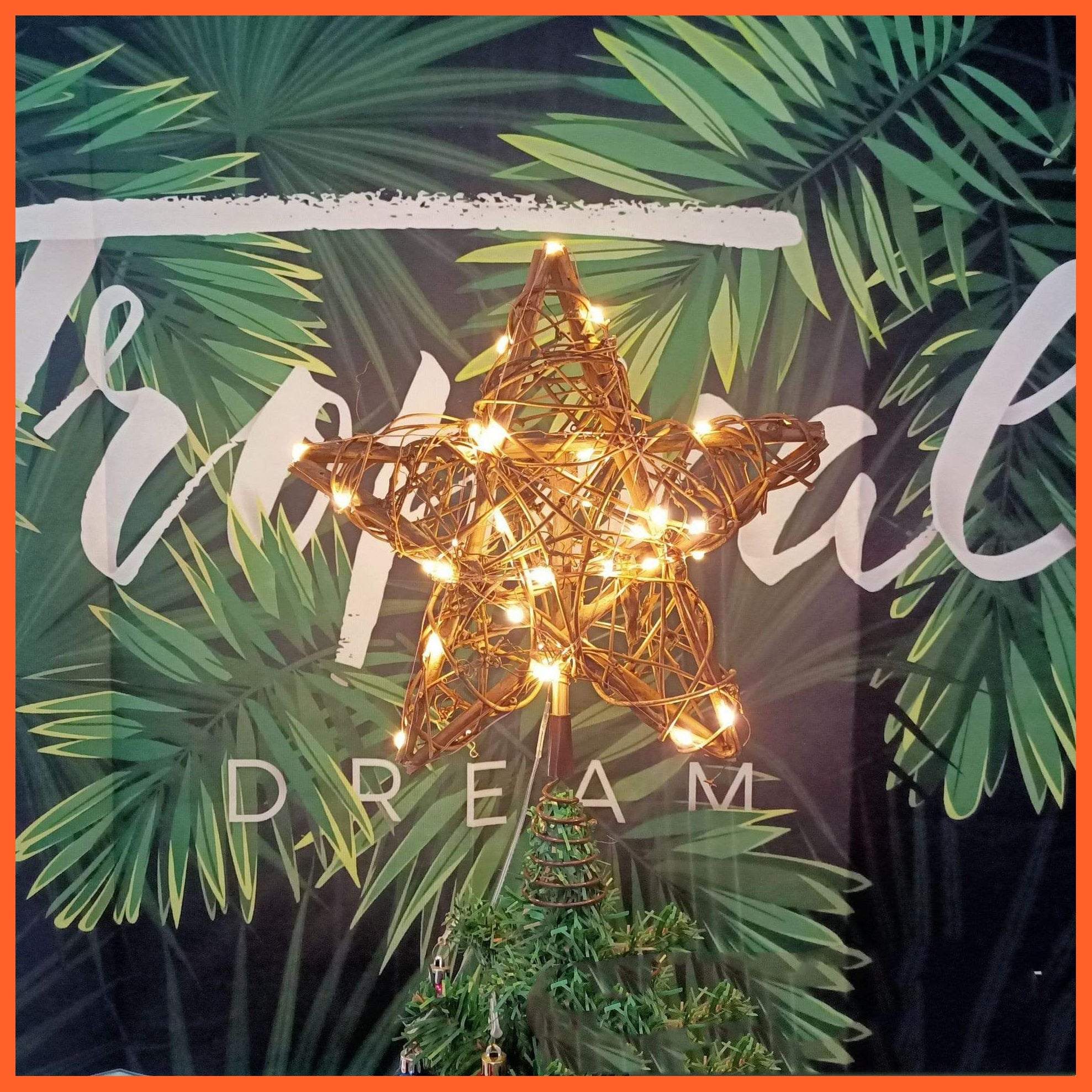 Light Up Rattan Five-Pointed Star | Christmas Tree Top Star Usb Lamp String | whatagift.com.au.