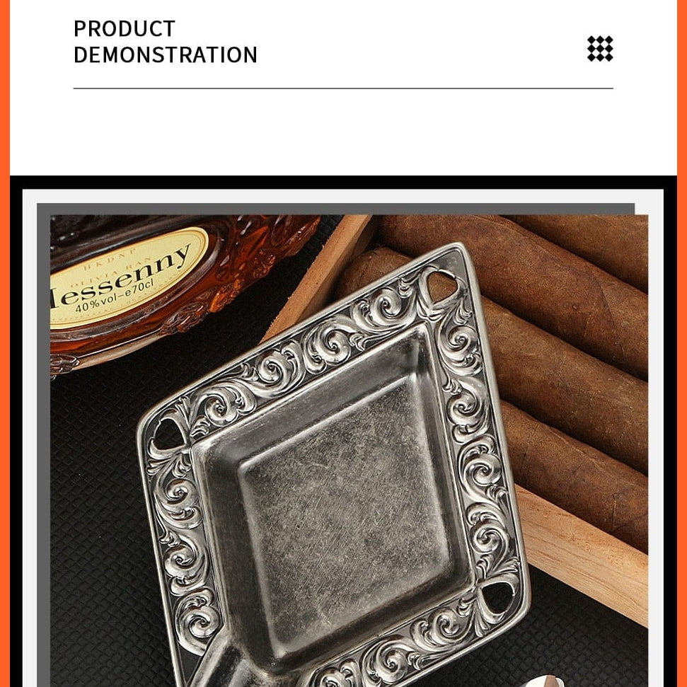 Metal House Ashtray | Outdoor Travel Cigar Ashtray Home Pocket 1 Cigar Holder Ash Tray For Cigars Smoking | whatagift.com.au.