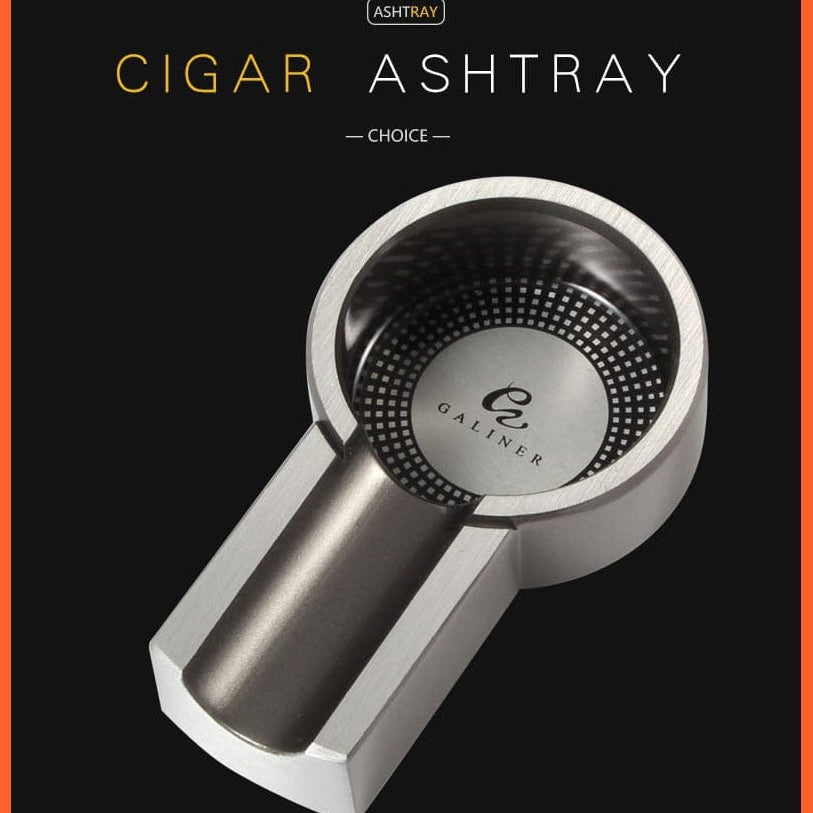 Metal Pocket Cigar Ashtray | Outdoor Car Cigar Gadgets | Ceramic Single Cigar Holder Round Ash Slot Gift Box | whatagift.com.au.