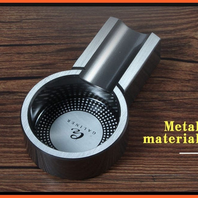 Metal Pocket Cigar Ashtray | Outdoor Car Cigar Gadgets | Ceramic Single Cigar Holder Round Ash Slot Gift Box | whatagift.com.au.