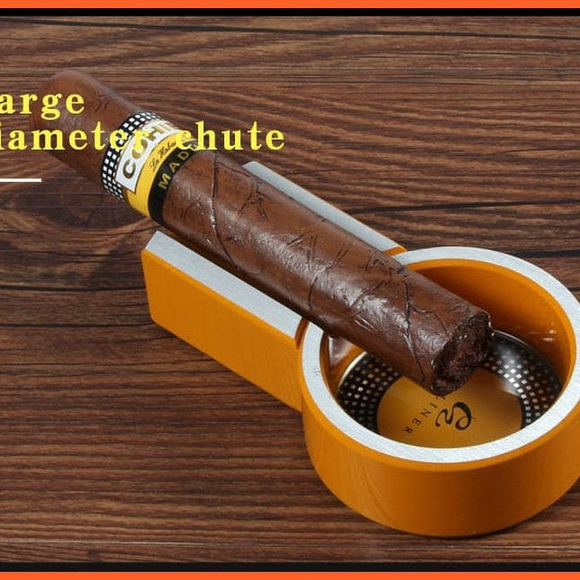 Metal Pocket Cigar Ashtray | Outdoor Car Cigar Gadgets | Ceramic Single Cigar Holder Round Ash Slot Gift Box | whatagift.com.au.