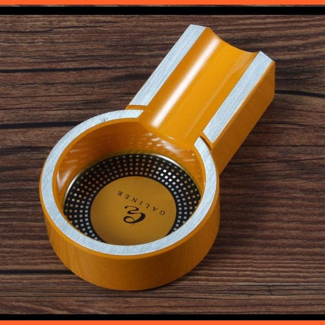 Mini Cigar Indoor Metal Ceramic Pocket Round House 1 Tube Slot Ashtray | whatagift.com.au.