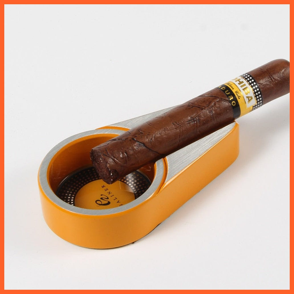 Mini Cigar Indoor Metal Ceramic Pocket Round House 1 Tube Slot Ashtray | whatagift.com.au.