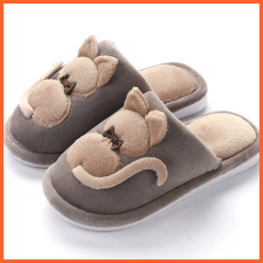 Cute Velvet Cartoon Winter Warm Slippers | whatagift.com.au.