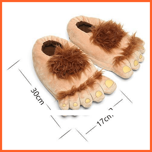 Trendy Funny Retro Savage Monster Plush Slippers | whatagift.com.au.