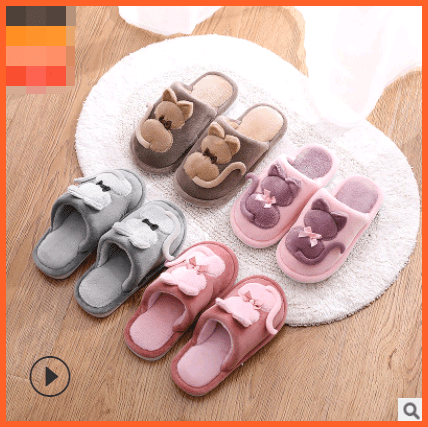 Cute Velvet Cartoon Winter Warm Slippers | whatagift.com.au.
