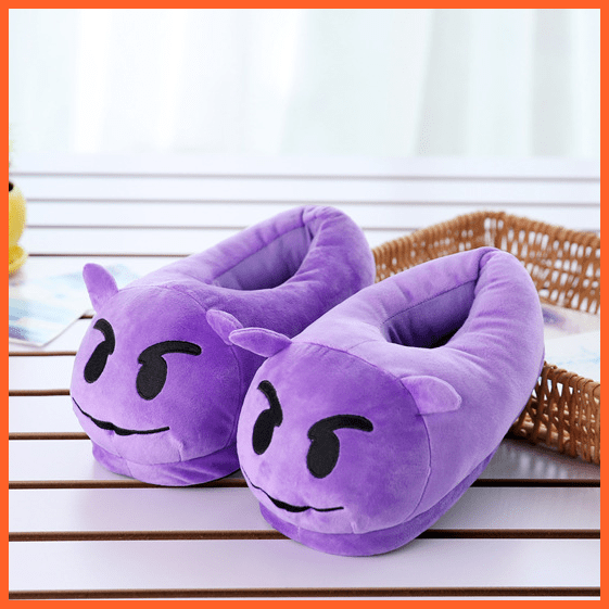 Emoji Cartoon Plush Slippers | whatagift.com.au.