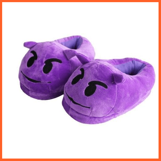 Emoji Cartoon Plush Slippers | whatagift.com.au.