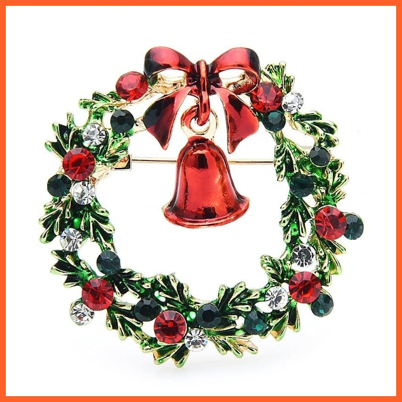 whatagift.com.au Classic Enamel Wreach Bell Brooches | Flower Christmas Brooch Pins