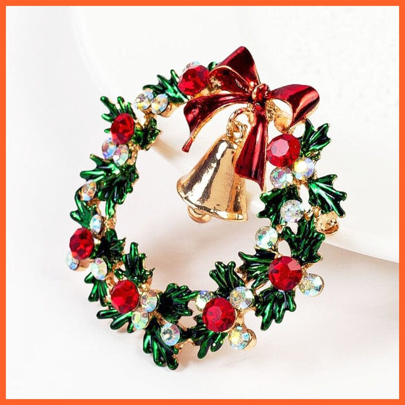 whatagift.com.au Classic Enamel Wreach Bell Brooches | Flower Christmas Brooch Pins