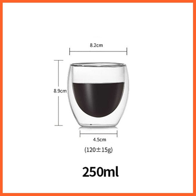 Heat-Resistant Double Wall Glass Coffee /Tea Cup Set | whatagift.com.au.