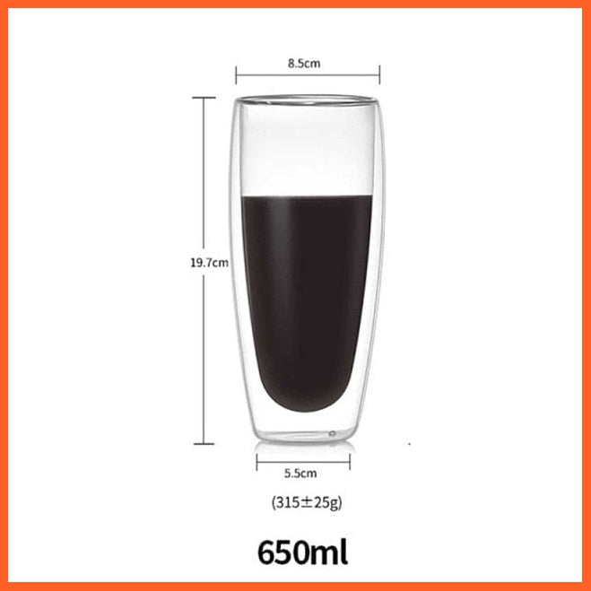 Heat-Resistant Double Wall Glass Coffee /Tea Cup Set | whatagift.com.au.