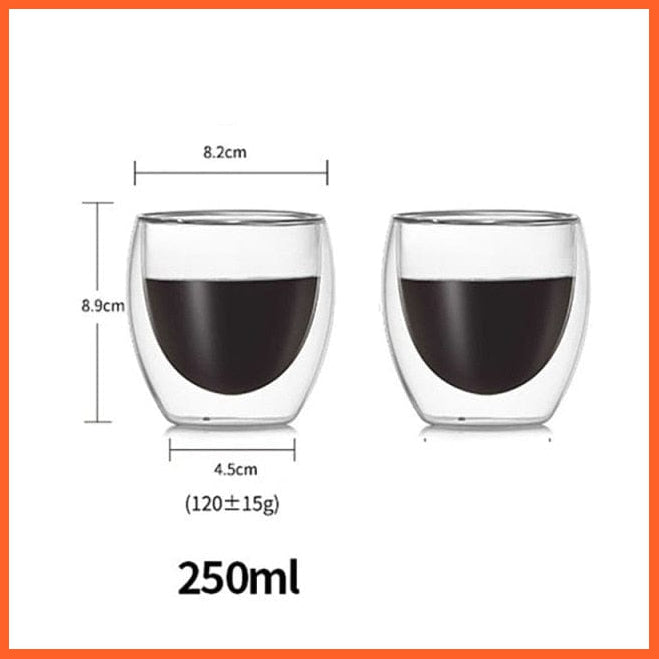 Heat-Resistant Double Wall Glass Coffee /Tea Cup Set | whatagift.com.au.