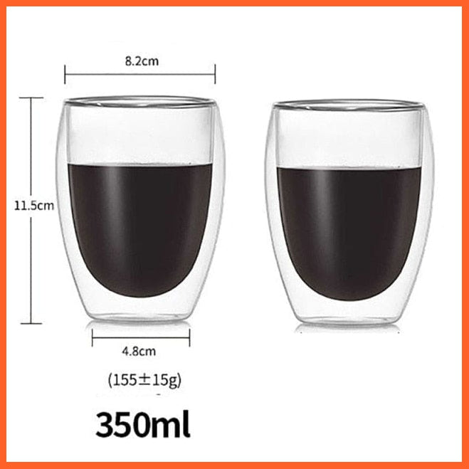 Heat-Resistant Double Wall Glass Coffee /Tea Cup Set | whatagift.com.au.
