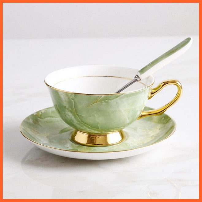 200Ml Europe Noble Bone China Coffee Cup Saucer Spoon Set | Ceramic Mug Top-Grade Porcelain Tea Cup | whatagift.com.au.