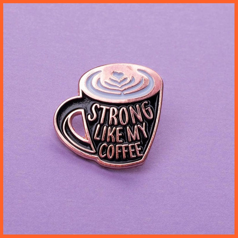 High Quality Copper Cup Coffee Enamel Pins Badge Brooch | Brooch Pins For Clothing Bags Jackets Accessory | whatagift.com.au.