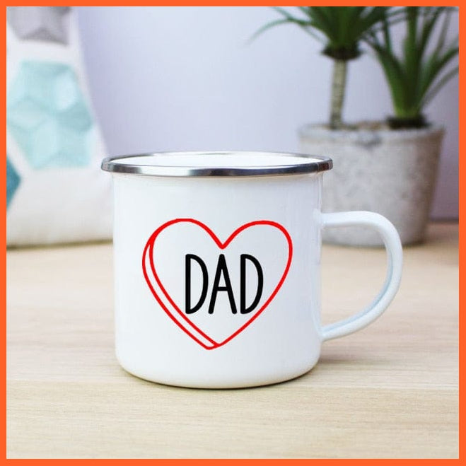 360Ml Mom Dad Creative Print Enamel Coffee Mugs | whatagift.com.au.