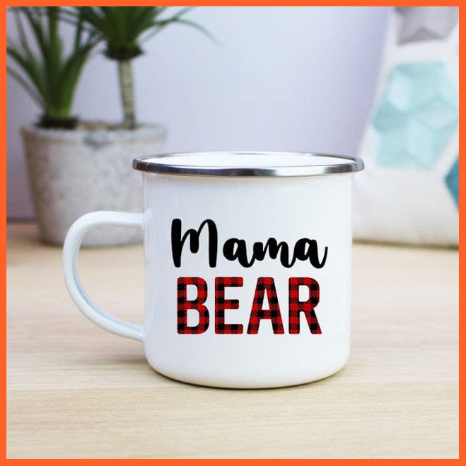 360Ml Mom Dad Creative Print Enamel Coffee Mugs | whatagift.com.au.