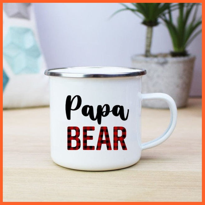 360Ml Mom Dad Creative Print Enamel Coffee Mugs | whatagift.com.au.